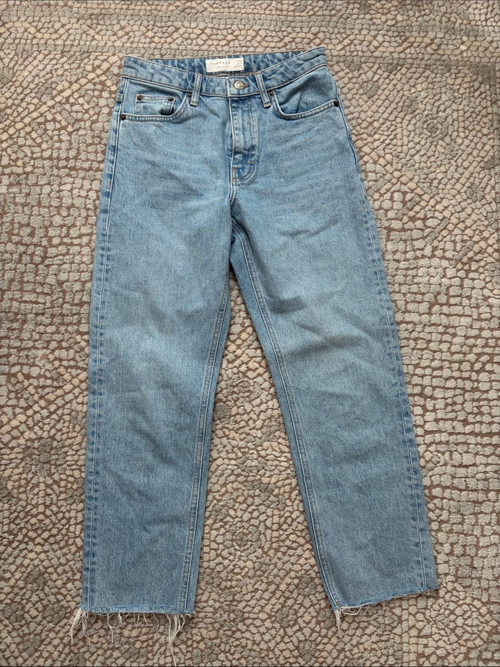 Topshop Light Blue Straight Leg Women's Jeans